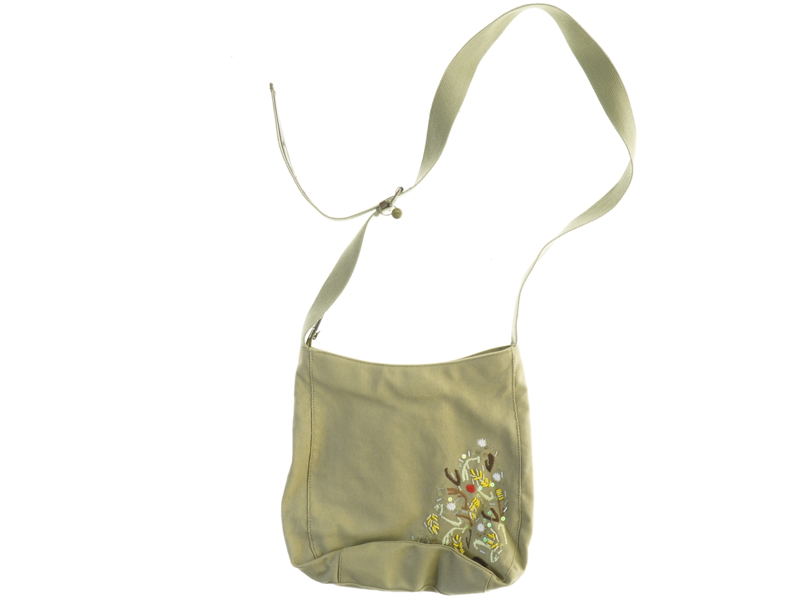 Smart og let skuldertaske med broderi (str. 28 x 30 cm)