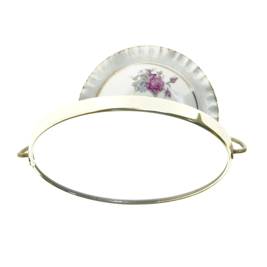 Spejl på porcelænsfod (str. 23 x 14 x 10 cm)