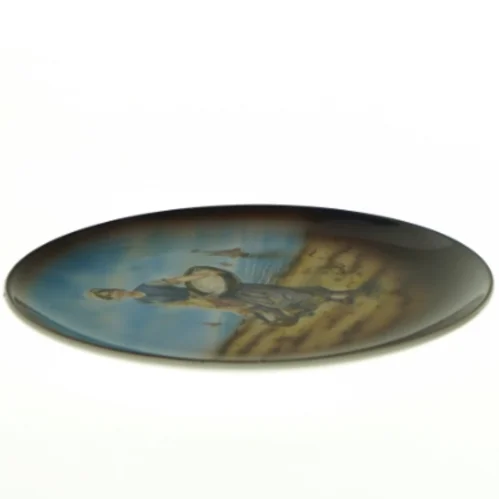 Dekorativ samletallerken med strandmotiv (str. Ø. 22 cm)