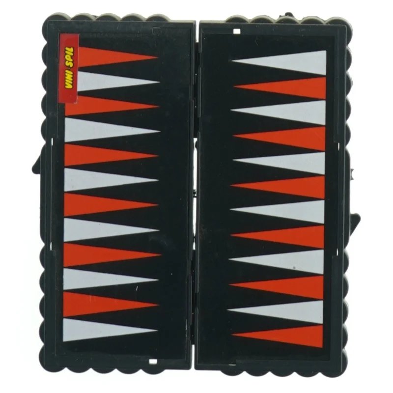 Mini-backgammonspil med foldebræt fra Vini-game (str. 12x12 cm)