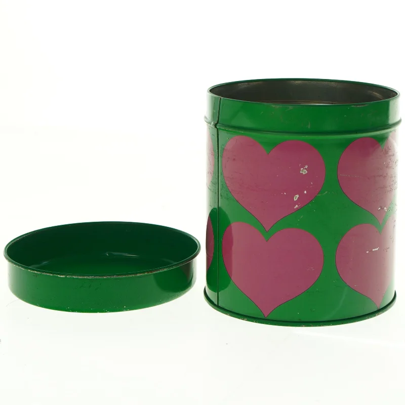 1960'er dåse med hjerter Laurids Lønborg & Lena Al Eklund (str. Diameter, 13 cm h 16 cm)