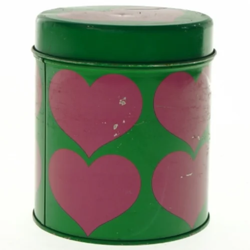 1960'er dåse med hjerter Laurids Lønborg & Lena Al Eklund (str. Diameter, 13 cm h 16 cm)