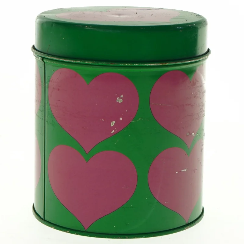 1960'er dåse med hjerter Laurids Lønborg & Lena Al Eklund (str. Diameter, 13 cm h 16 cm)
