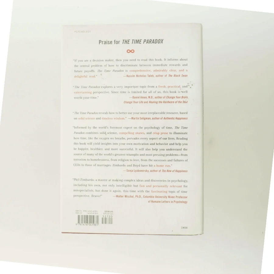 The time paradox : the new psychology of time that will change your life (Bog)