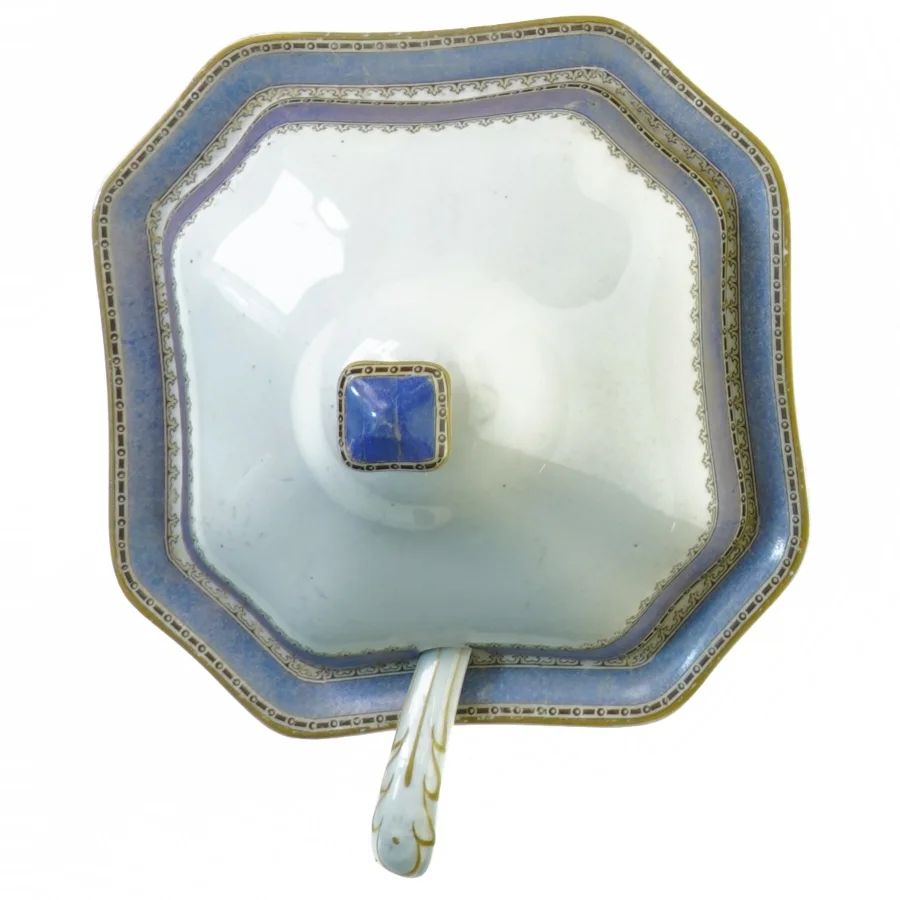 Antik Terrin Skål med låg og ske fra Myott, Son And Co Imperial England(str. 17 x 7 cm)