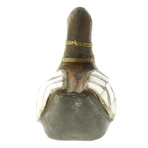 Figur af and I Perlemor,  Træ og Metal (str. 14 x 6 cm)