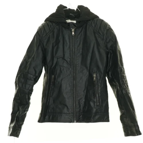 Kunst Læder jakke med hætte fra H&M (str. 146 cm)