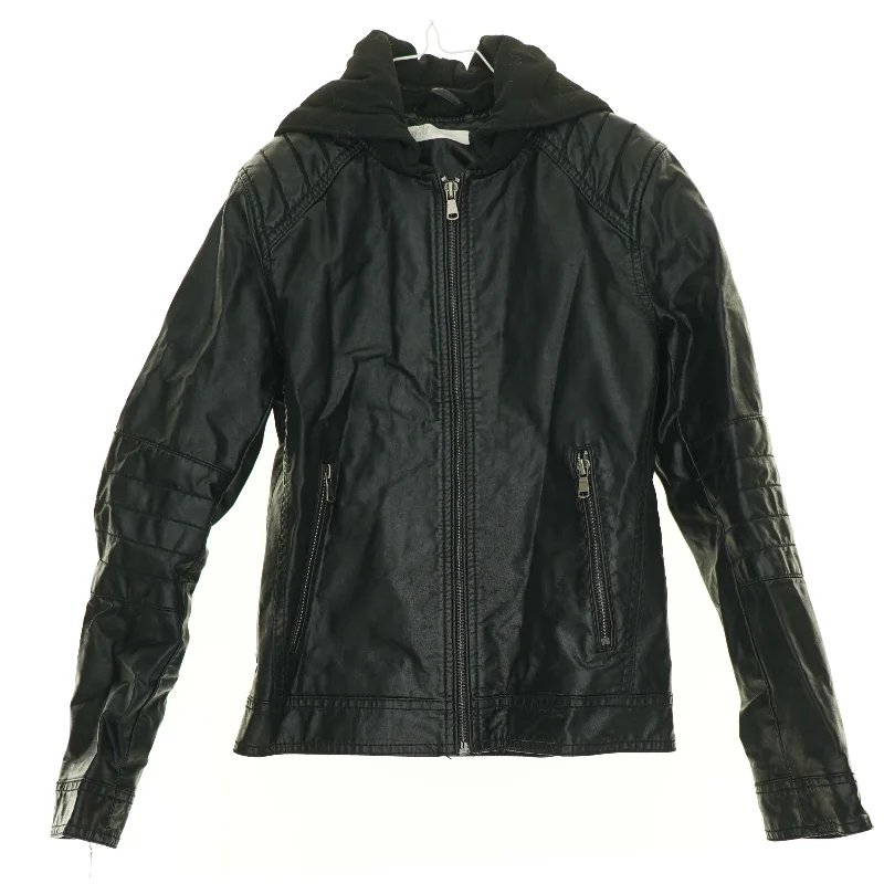 Kunst Læder jakke med hætte fra H&M (str. 146 cm)