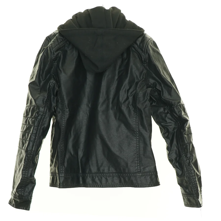 Kunst Læder jakke med hætte fra H&M (str. 146 cm)