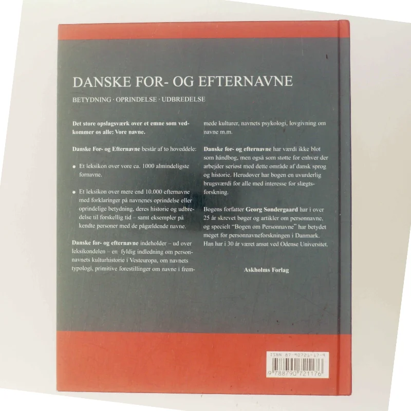 Danske for- og efternavne : betydning, oprindelse, udbredelse af Georg Søndergaard (Bog)