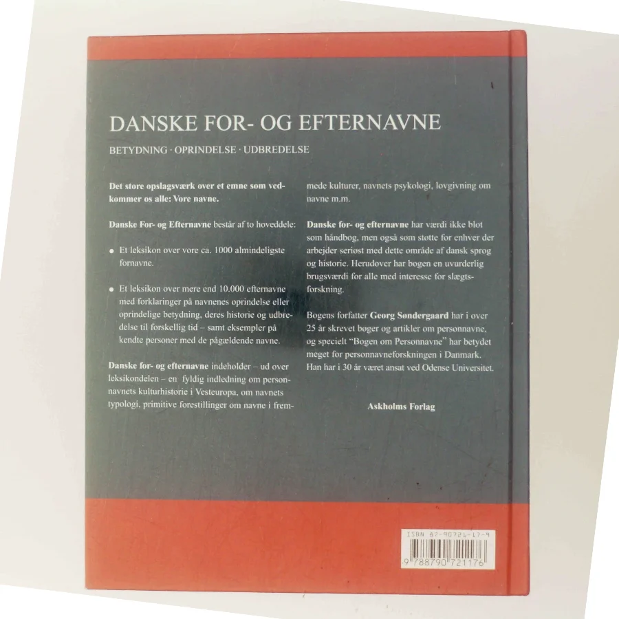 Danske for- og efternavne : betydning, oprindelse, udbredelse af Georg Søndergaard (Bog)