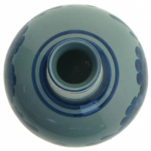 Aksini Keramisk vase med blåt blomstermønster (str. Ø. 4,5 cm. længde. 22 cm)