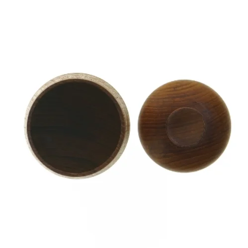 Teak Træ krukke med låg (str. 10 cm)