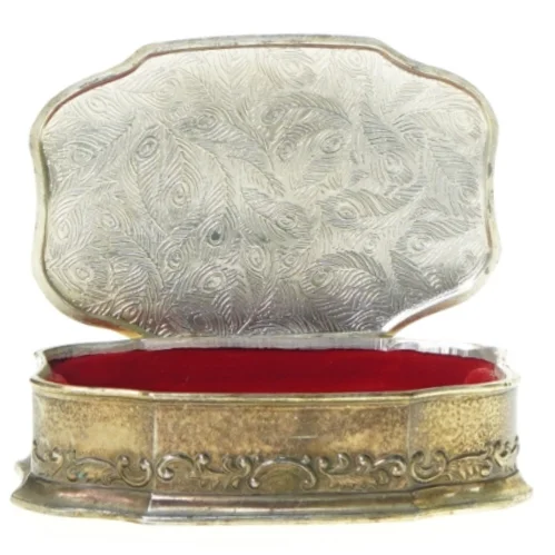 Sølv Souvenir Æske fra Norge (str. 13 x 8)