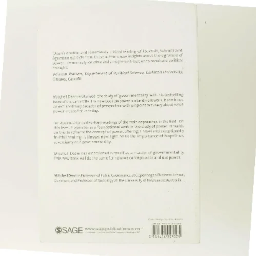 Signature of power : governmentality, sovereignty and biopolitics af Mitchell Dean (Bog)