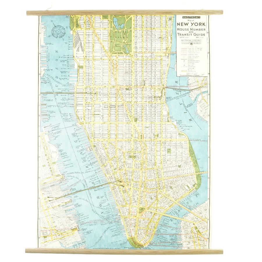 Vintage New York city map chart fra Cavallini And Co (str. 51x71 cm.)