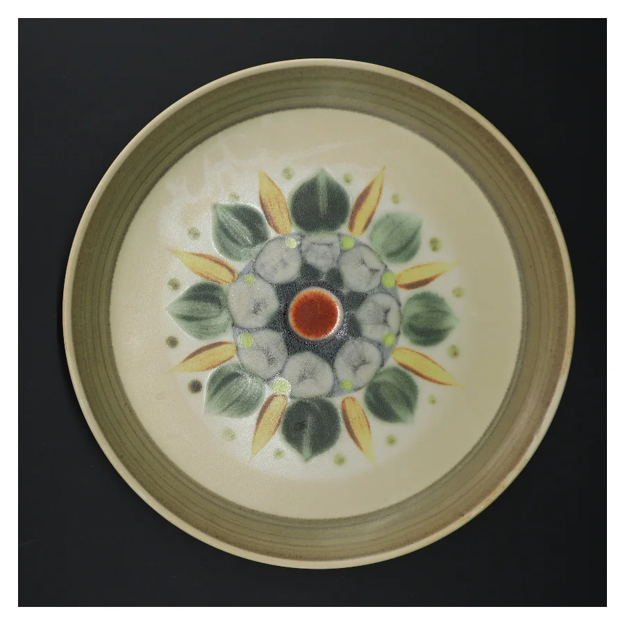 Vintage Denby tallerken med blomsterdesign fra Langley det(str. Ø. 25,5 cm)