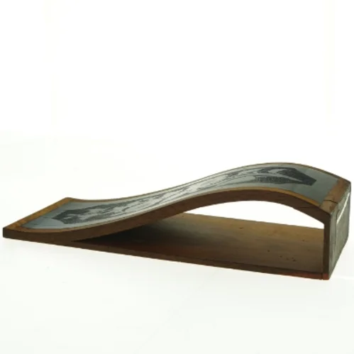 Træ holder med indlagt blomstermotiv (str. 36,5 x 14 cm)