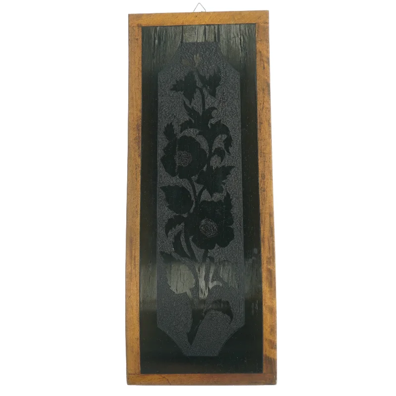 Træ holder med indlagt blomstermotiv (str. 36,5 x 14 cm)