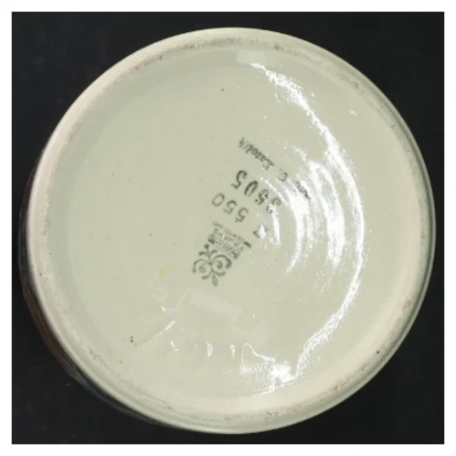 Fajance skål med Håndmalet blomstermotiv (str. H. 10,5 cm. ø. 12 cm)