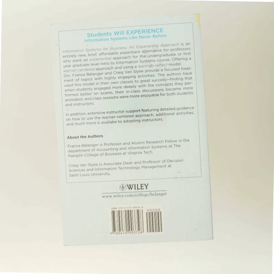 Information systems for business : an experiential approach (Bog)