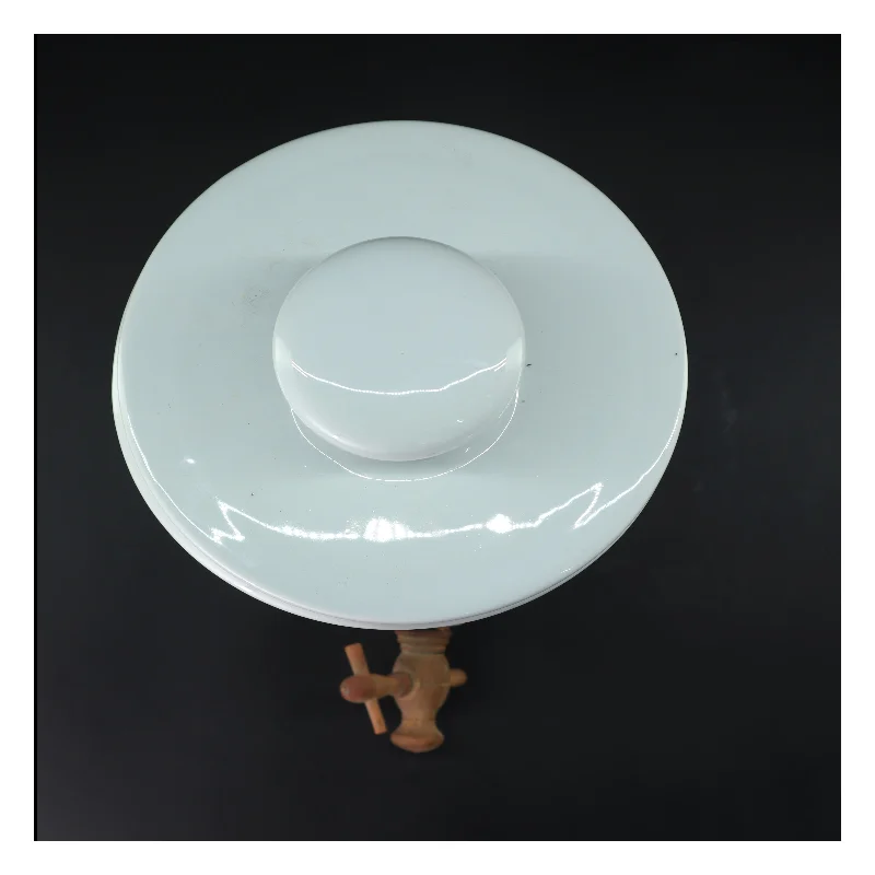 Keramik Sennep Beholder med låg og træ tappehane (str. 28 cm)