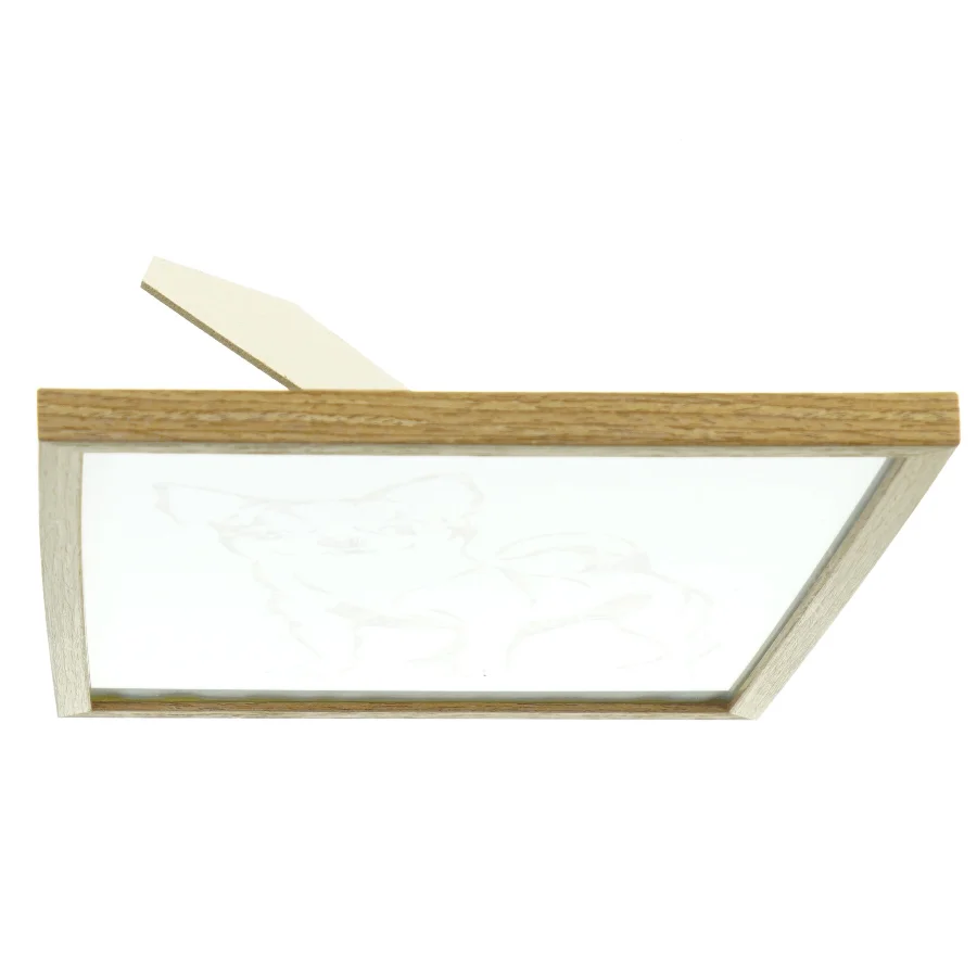 Chihuahua frimærke portræt i Træbilledramme med glas (str. 32 x 23 x 1,5 cm)