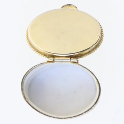 Vintage smykkeskrin med Onyx Sten låg (str. 3,5 cm)