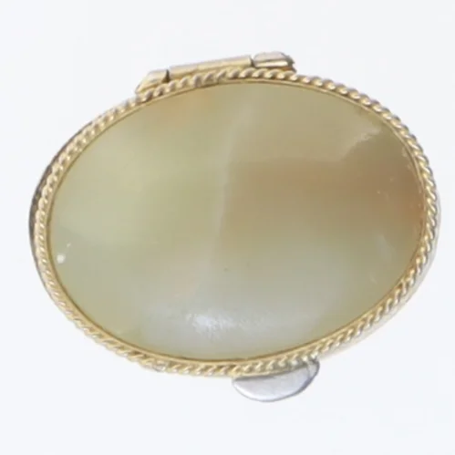 Vintage smykkeskrin med Onyx Sten låg (str. 3,5 cm)