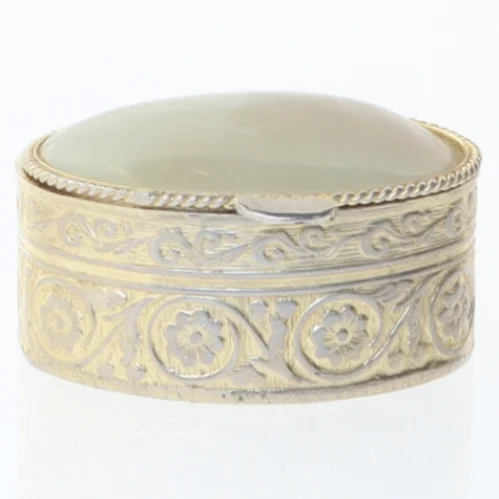 Vintage smykkeskrin med Onyx Sten låg (str. 3,5 cm)