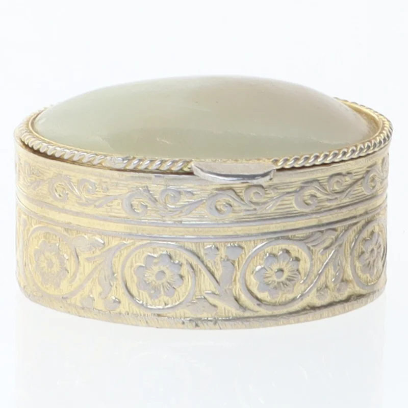 Vintage smykkeskrin med Onyx Sten låg (str. 3,5 cm)