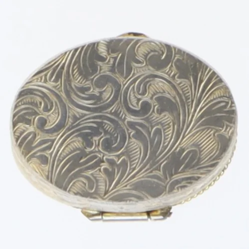 Vintage smykkeskrin med Onyx Sten låg (str. 3,5 cm)