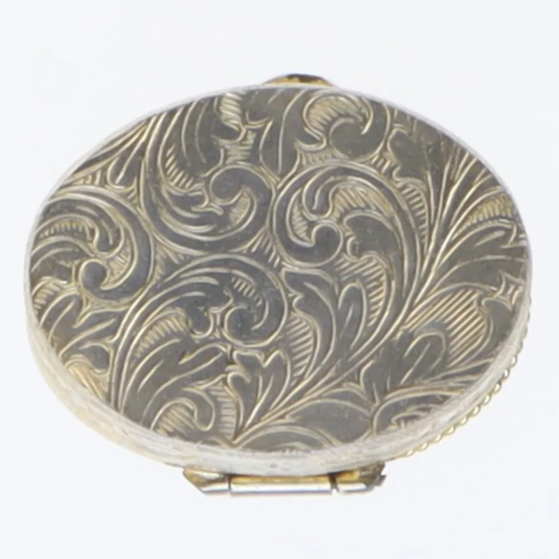 Vintage smykkeskrin med Onyx Sten låg (str. 3,5 cm)