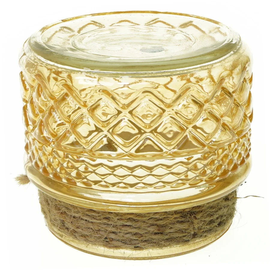 Dekorativ gylden glas vase (str. 10 x 11 cm)
