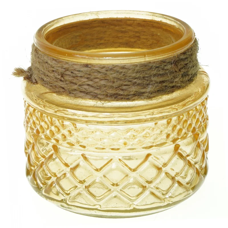 Dekorativ gylden glas vase (str. 10 x 11 cm)