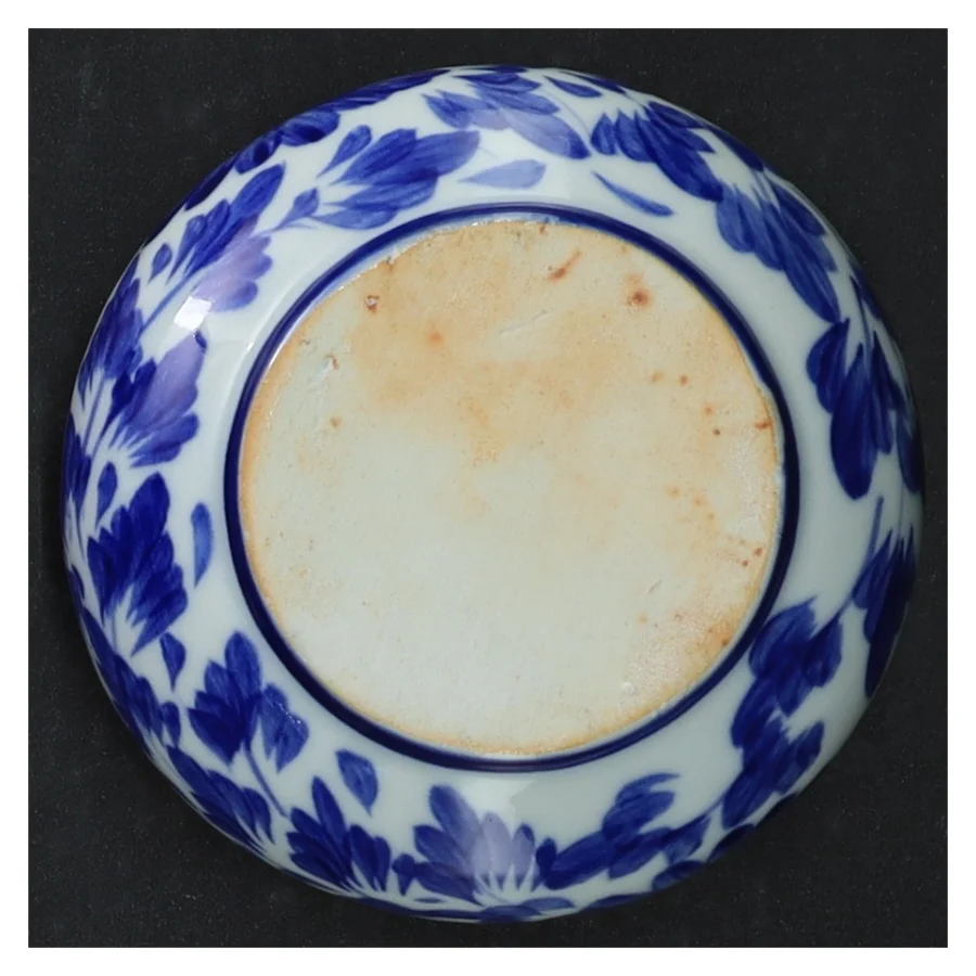 Blå og hvid keramik askebæger (str. Ø. 10 cm)