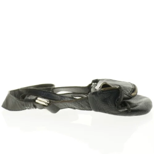 Sort læder bælte taske fra Belsac (str. 27 x 14 cm)