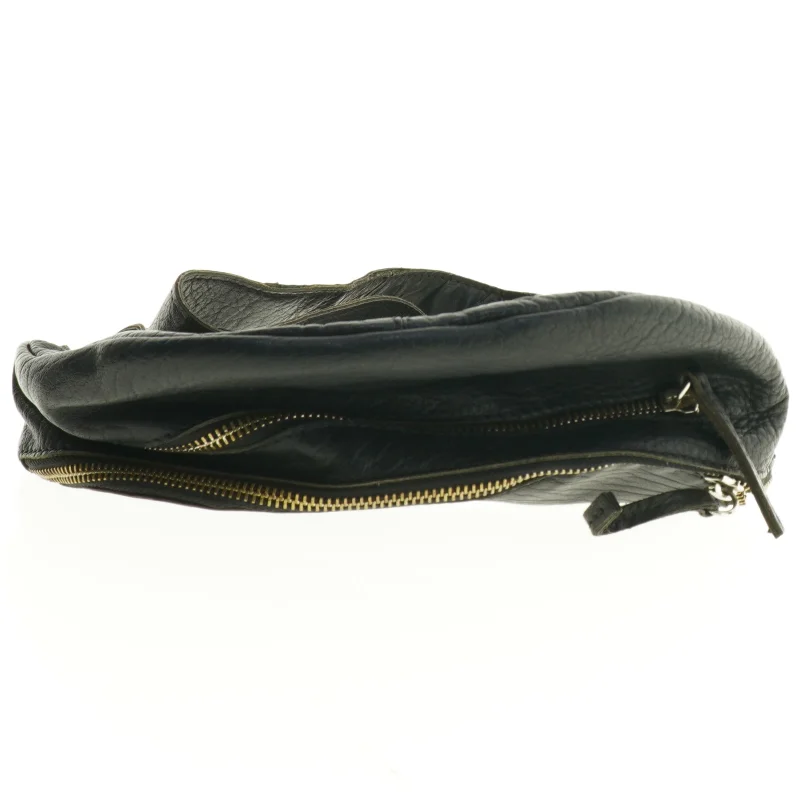 Sort læder bælte taske fra Belsac (str. 27 x 14 cm)