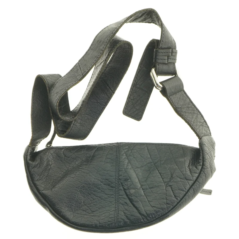 Sort læder bælte taske fra Belsac (str. 27 x 14 cm)