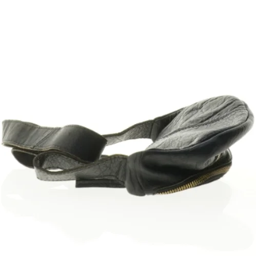 Sort læder bælte taske fra Belsac (str. 27 x 14 cm)