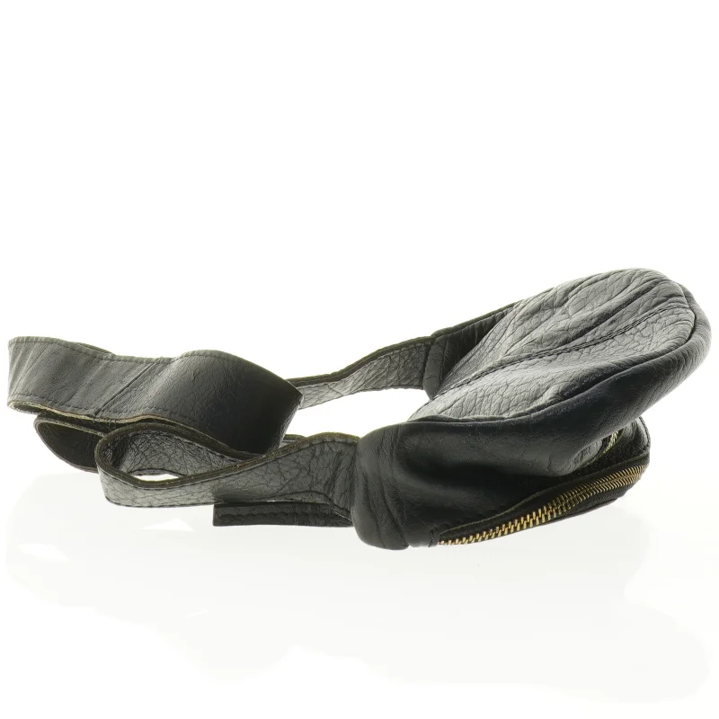 Sort læder bælte taske fra Belsac (str. 27 x 14 cm)