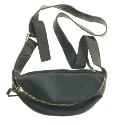 Sort læder bælte taske fra Belsac (str. 27 x 14 cm)