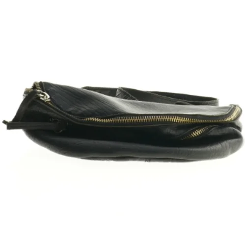 Sort læder bælte taske fra Belsac (str. 27 x 14 cm)