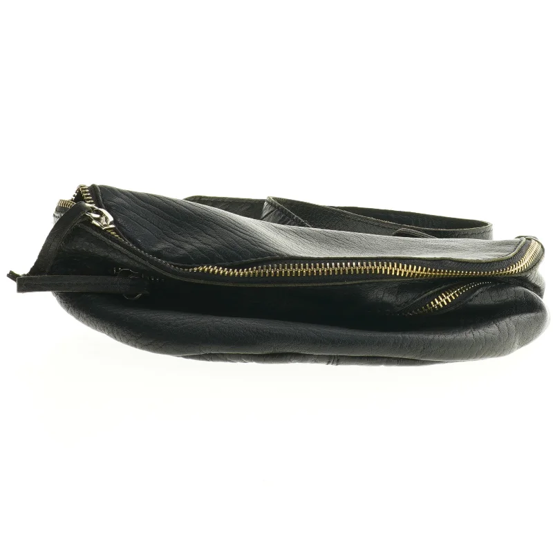 Sort læder bælte taske fra Belsac (str. 27 x 14 cm)