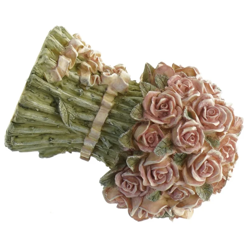 Rose blomster buket dekoration figur (str. 15 x 11 cm)