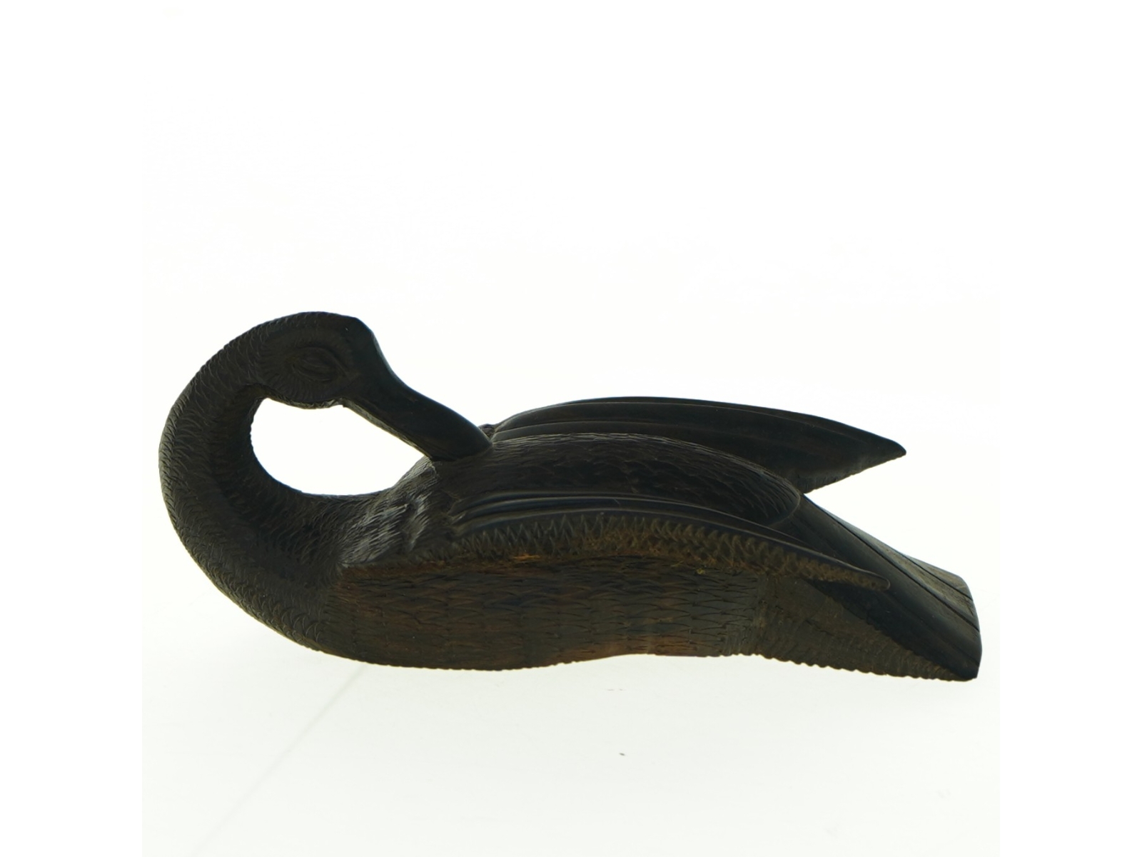 Træskulptur af and (str. 14 cm)