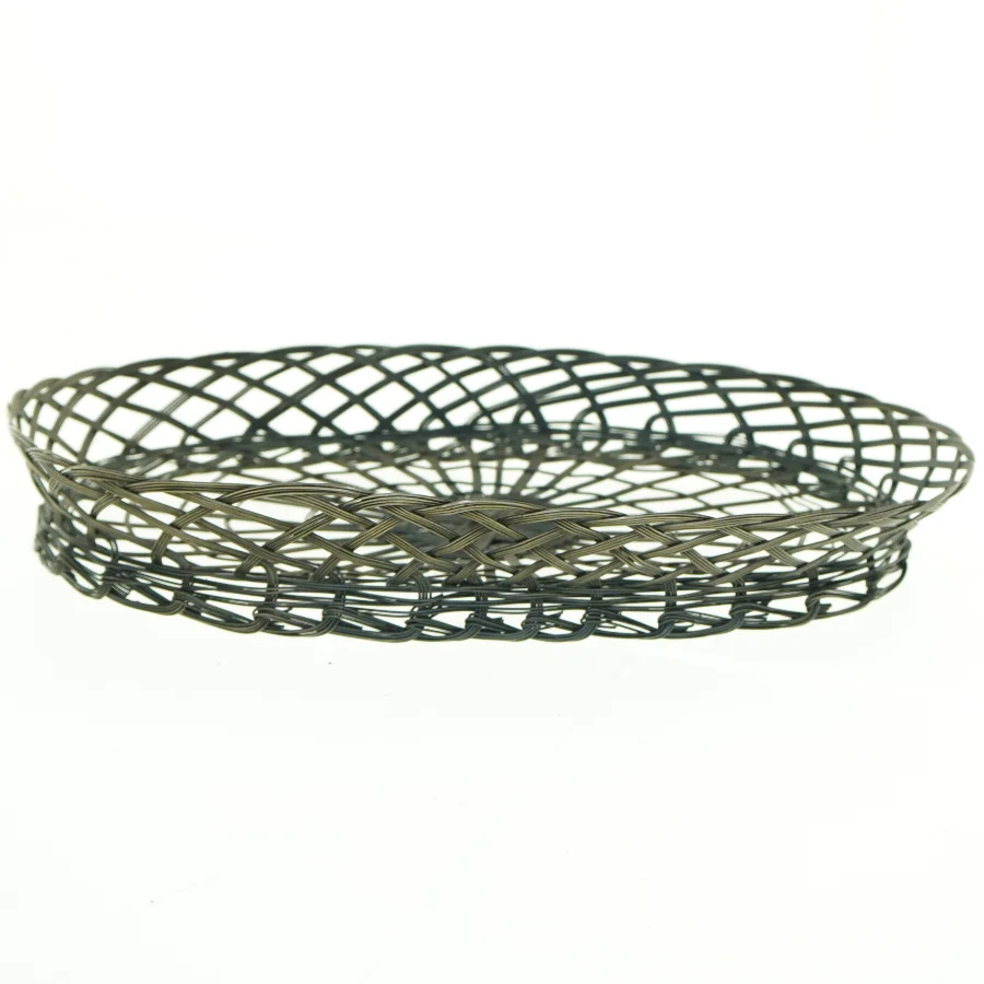 Fil de Fer Oval Flettet Metal Frugtkurv (str. 31 x 22 cm)