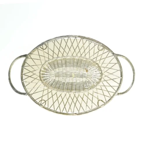 Dekorativ Fil de Fer bakke med håndtag (str. 42x26 cm)