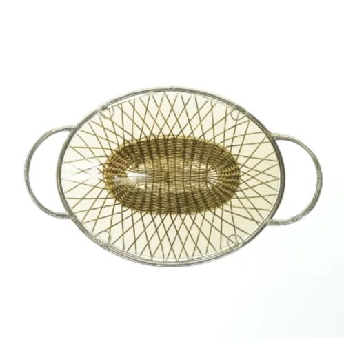 Dekorativ Fil de Fer bakke med håndtag (str. 42x26 cm)