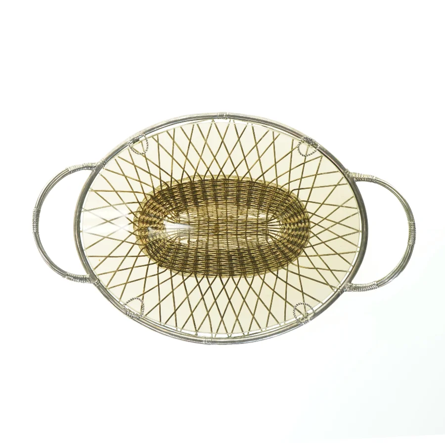 Dekorativ Fil de Fer bakke med håndtag (str. 42x26 cm)